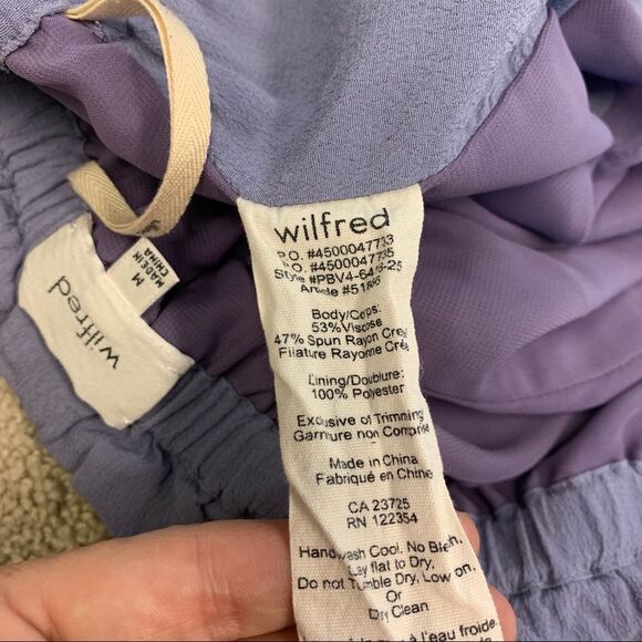 Aritzia Wilfred Montrouge purple shorts M elastic drawstring waistband pocket🔥 - Picture 6 of 10